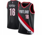 Portland Trail Blazers #16 Pau Gasol Swingman Black Basketball Jersey - Icon Edition