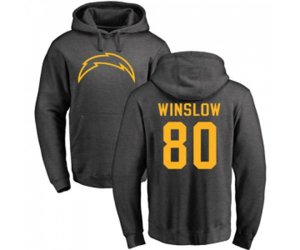 Los Angeles Chargers #80 Kellen Winslow Ash One Color Pullover Hoodie