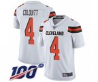 Cleveland Browns #4 Britton Colquitt White Vapor Untouchable Limited Player 100th Season Football Jersey