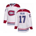 Montreal Canadiens #17 Brett Kulak Authentic White Away Hockey Jersey