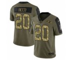 Baltimore Ravens #20 Ed Reed 2021 Olive Camo Salute To Service Limited Stitched Football Jersey