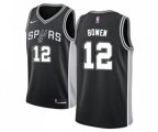 San Antonio Spurs #12 Bruce Bowen Swingman Black Road NBA Jersey - Icon Edition