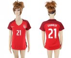 2017-18 USA #21 CHANDLER Away Women Soccer Jersey