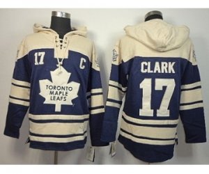 Toronto Maple Leafs #17 Wendel Clark blue-cream [pullover hooded sweatshirt][patch C]