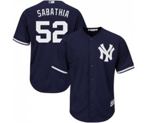New York Yankees #52 C.C. Sabathia Replica Navy Blue Alternate Baseball Jersey