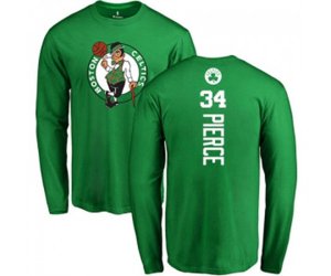 Boston Celtics #34 Paul Pierce Kelly Green Backer Long Sleeve T-Shirt