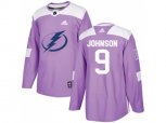 Tampa Bay Lightning #9 Tyler Johnson Purple Authentic Fights Cancer Stitched NHL Jersey
