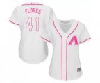 Women's Arizona Diamondbacks #41 Wilmer Flores Authentic White Fashion Baseball Jersey