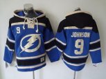 Tampa Bay Lightning #9 Tyler Johnson Blue Sawyer Hooded Sweatshirt Stitched jerseys