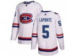 Montreal Canadiens #5 Guy Lapointe White Authentic 2017 100 Classic Stitched NHL Jersey