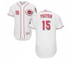 Cincinnati Reds #15 George Foster White Home Flex Base Authentic Collection Baseball Jersey