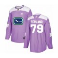 Vancouver Canucks #79 Michael Ferland Authentic Purple Fights Cancer Practice Hockey Jersey