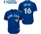 Toronto Blue Jays #16 Freddy Galvis Replica Blue Alternate Baseball Jersey