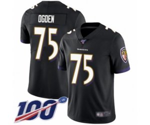 Baltimore Ravens #75 Jonathan Ogden Black Alternate Vapor Untouchable Limited Player 100th Season Football Jersey