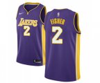 Los Angeles Lakers #2 Derek Fisher Swingman Purple NBA Jersey - Statement Edition