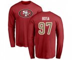 San Francisco 49ers #97 Nick Bosa Red Name & Number Logo Long Sleeve T-Shirt