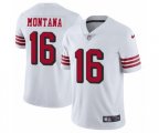 San Francisco 49ers #16 Joe Montana Limited White Rush Vapor Untouchable NFL Jersey