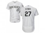 Colorado Rockies #27 Trevor Story White Flexbase Authentic Collection MLB Jersey