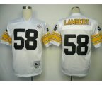 Pittsburgh Steelers #58 Jack Lambert White Throwback Jersey
