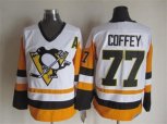 Pittsburgh Penguins #77 Coffey Throwback white-yellow NHL jerseys