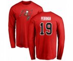 Tampa Bay Buccaneers #19 Breshad Perriman Red Name & Number Logo Long Sleeve T-Shirt