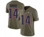 New England Patriots #14 Steve Grogan Limited Olive 2017 Salute to Service Football Jersey