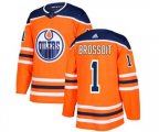 Edmonton Oilers #1 Laurent Brossoit Premier Orange Home NHL Jersey