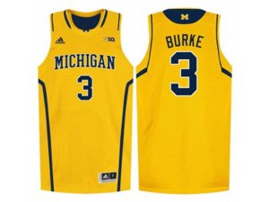 Michigan Wolverines Trey Burke #3 Basketball Authentic Jersey - Yellow