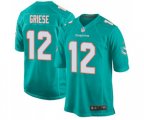 Miami Dolphins #12 Bob Griese Game Aqua Green Team Color Football Jersey
