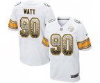 Pittsburgh Steelers #90 T. J. Watt Elite White Road Drift Fashion Football Jersey