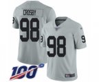 Oakland Raiders #98 Maxx Crosby Limited Silver Inverted Legend 100th Season Football Jersey