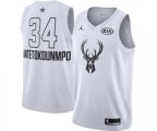 Milwaukee Bucks #34 Giannis Antetokounmpo Swingman White 2018 All-Star Game Basketball Jersey