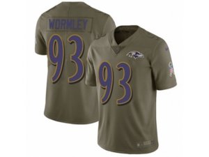 Baltimore Ravens #93 Chris Wormley Limited Olive 2017 Salute to Service NFL Jersey