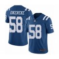 Indianapolis Colts #58 Bobby Okereke Limited Royal Blue Rush Vapor Untouchable Football Jersey