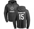 Dallas Cowboys #15 Deonte Thompson Ash One Color Pullover Hoodie