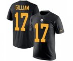 Pittsburgh Steelers #17 Joe Gilliam Black Rush Pride Name & Number T-Shirt