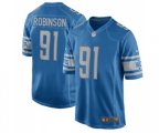Detroit Lions #91 A'Shawn Robinson Game Light Blue Team Color Football Jersey