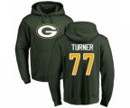 Green Bay Packers #77 Billy Turner Green Name & Number Logo Pullover Hoodie