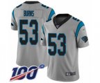 Carolina Panthers #53 Brian Burns Silver Inverted Legend Limited 100th Season Football Jersey