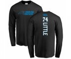 Carolina Panthers #74 Greg Little Black Backer Long Sleeve T-Shirt