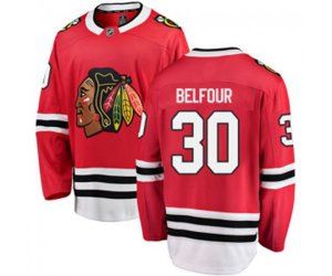 Chicago Blackhawks #30 ED Belfour Fanatics Branded Red Home Breakaway NHL Jersey