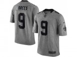 New Orleans Saints #9 Drew Brees Gray Gridiron Gray Jerseys(Limited)
