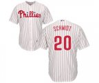 Philadelphia Phillies #20 Mike Schmidt Replica White Red Strip Home Cool Base Baseball Jersey
