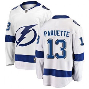 Tampa Bay Lightning #13 Cedric Paquette Fanatics Branded White Away Breakaway NHL Jersey