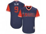 Los Angeles Angels of Anaheim #9 Cameron Maybin Slim Authentic Navy Blue 2017 Players Weekend MLB Jersey