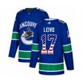 Vancouver Canucks #17 Josh Leivo Authentic Blue USA Flag Fashion Hockey Jersey