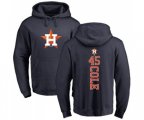 Houston Astros #45 Gerrit Cole Navy Blue Backer Pullover Hoodie