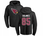Arizona Cardinals #85 Gabe Holmes Black Name & Number Logo Pullover Hoodie