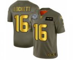 Seattle Seahawks #16 Tyler Lockett Limited Olive Gold 2019 Salute to Service Football Jersey