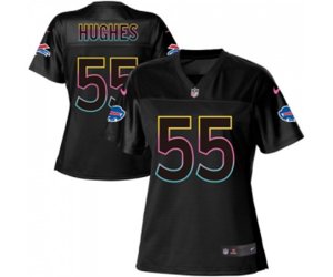 Women Buffalo Bills #55 Jerry Hughes Game Black Fashion Football Jersey